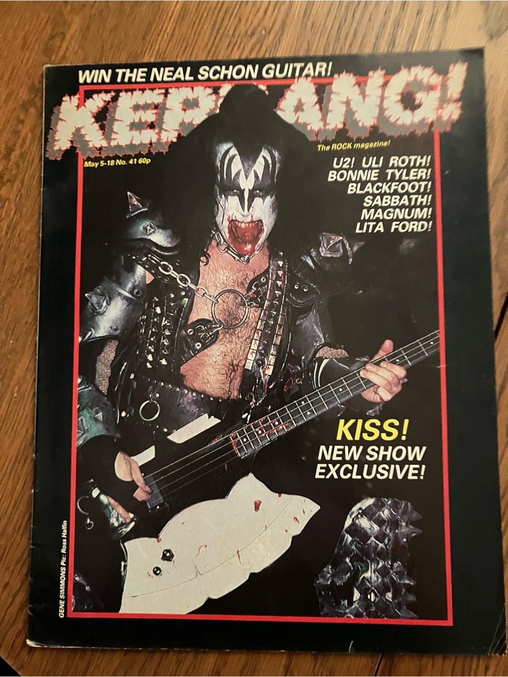 Vintage Kerrang! Magazine issue #41 May 1983 featuring KISS VG+ condition